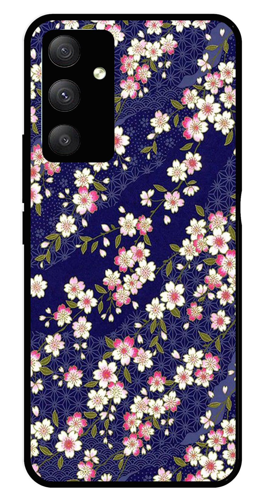 Flower Design Metal Mobile Case for Samsung Galaxy A34   (Design No -25)