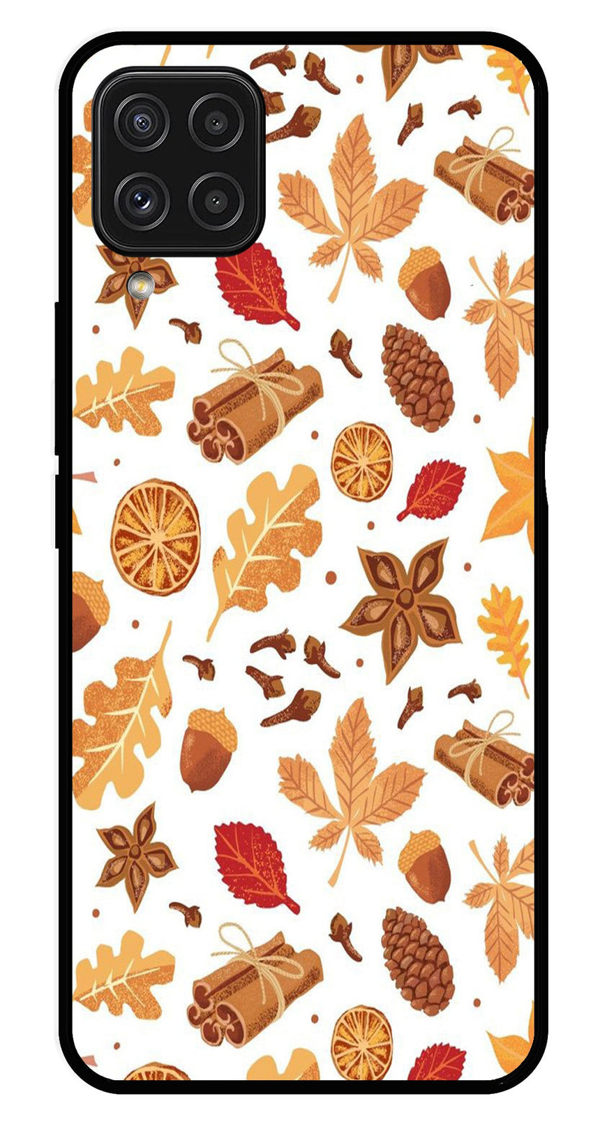 Autumn Leaf Metal Mobile Case for Samsung Galaxy A22 4G   (Design No -19)