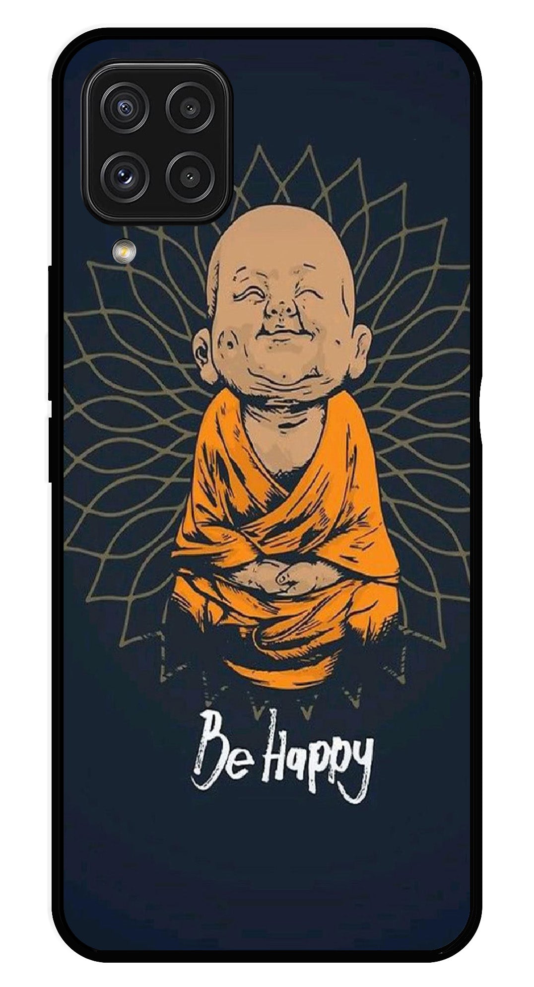 Be Happy Metal Mobile Case for Samsung Galaxy A22 4G   (Design No -27)