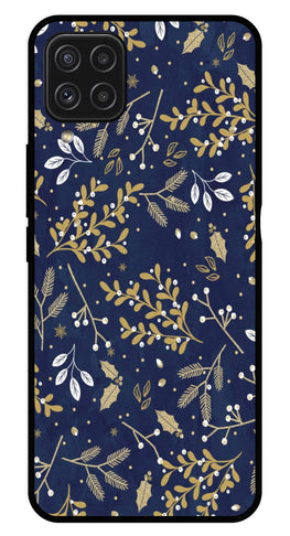 Floral Pattern  Metal Mobile Case for Samsung Galaxy A22 4G   (Design No -52)