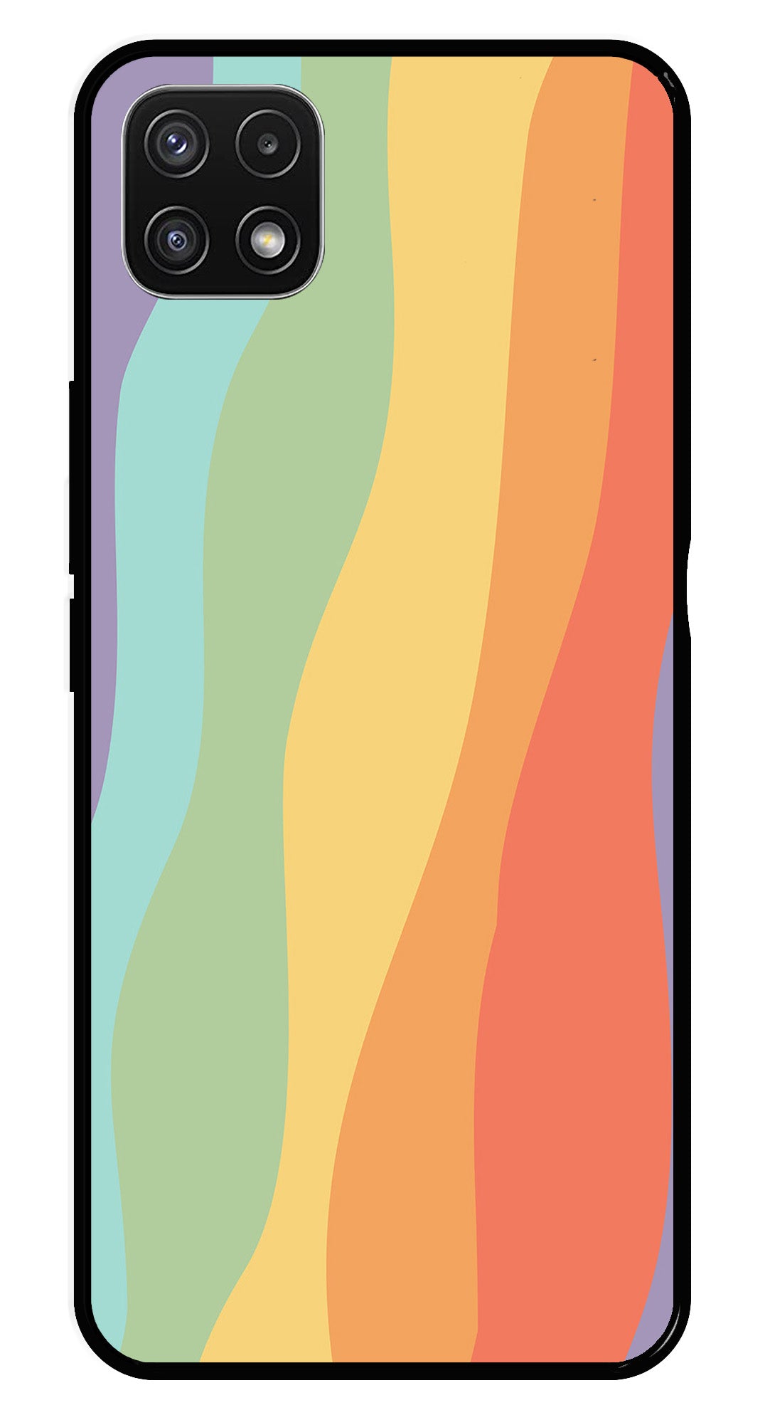 Muted Rainbow Metal Mobile Case for Samsung Galaxy A22 5G   (Design No -02)