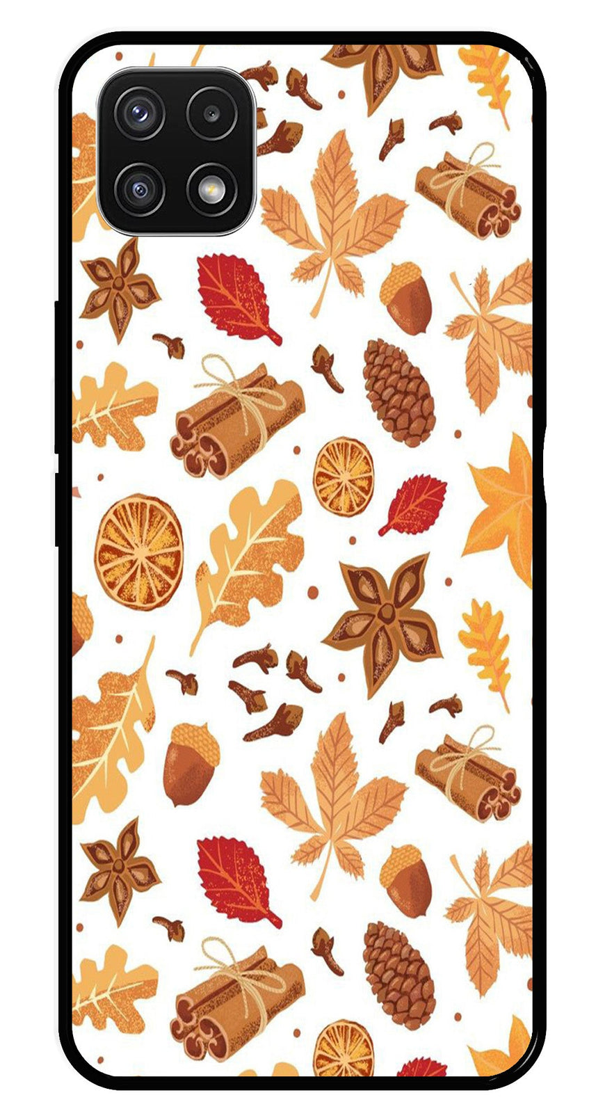 Autumn Leaf Metal Mobile Case for Samsung Galaxy A22 5G   (Design No -19)