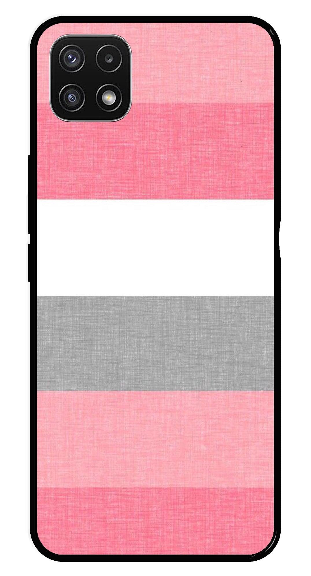 Pink Pattern Metal Mobile Case for Samsung Galaxy A22 5G   (Design No -23)