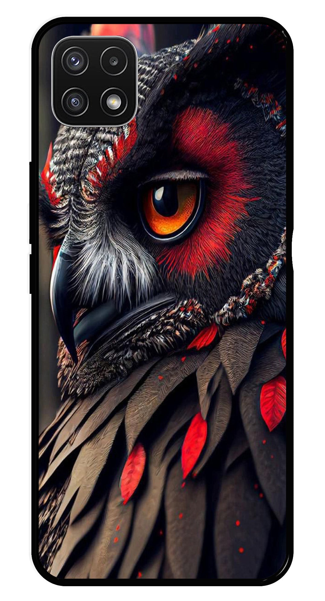 Owl Design Metal Mobile Case for Samsung Galaxy A22 5G   (Design No -26)