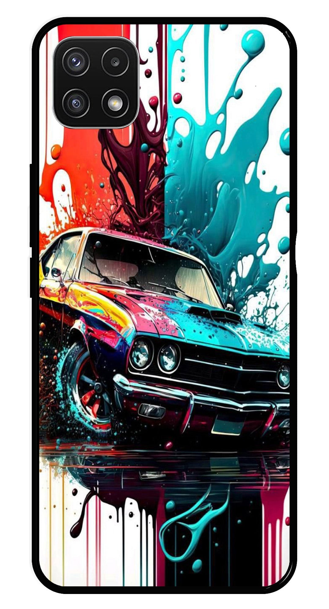 Vintage Car Metal Mobile Case for Samsung Galaxy A22 5G   (Design No -29)