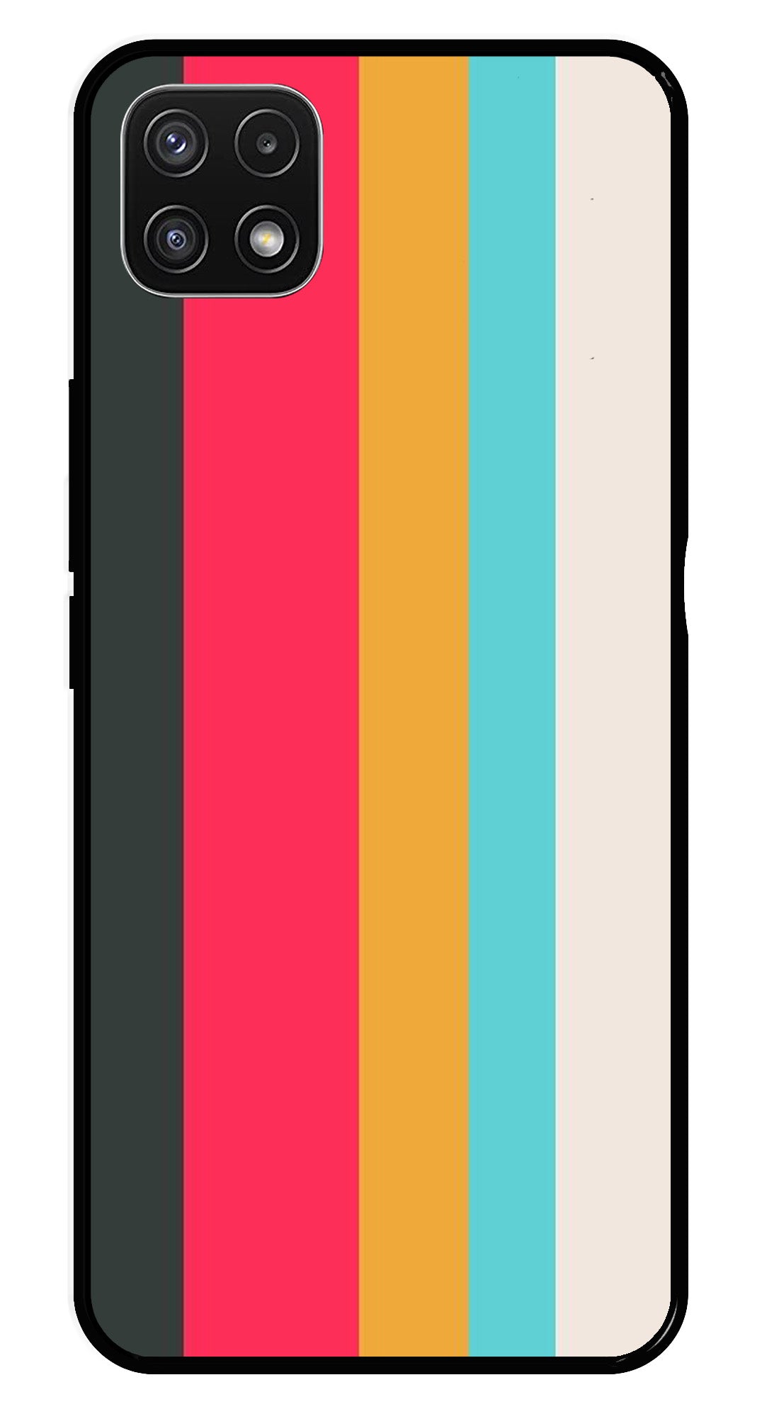 Muted Rainbow Metal Mobile Case for Samsung Galaxy A22 5G   (Design No -31)