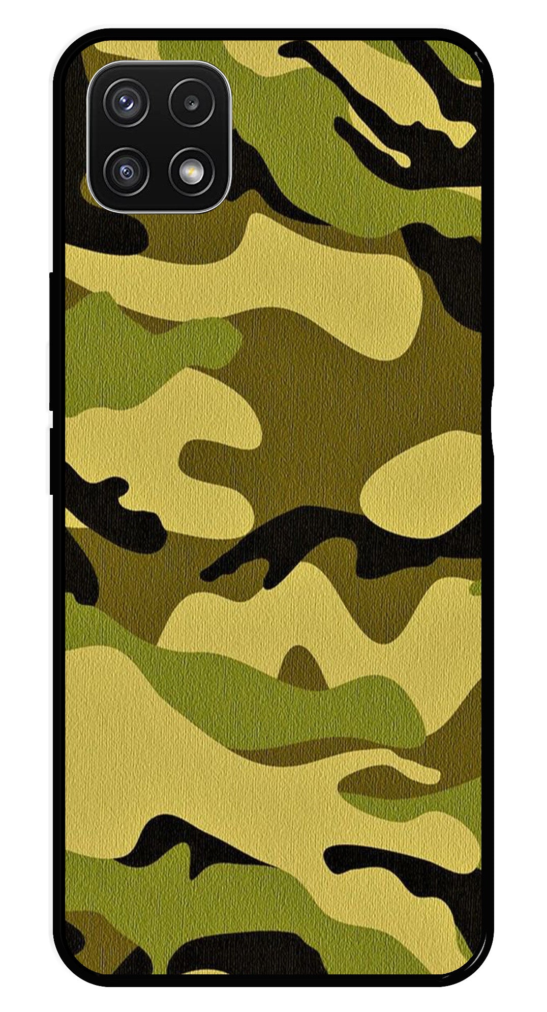 Army Pattern Metal Mobile Case for Samsung Galaxy A22 5G   (Design No -35)