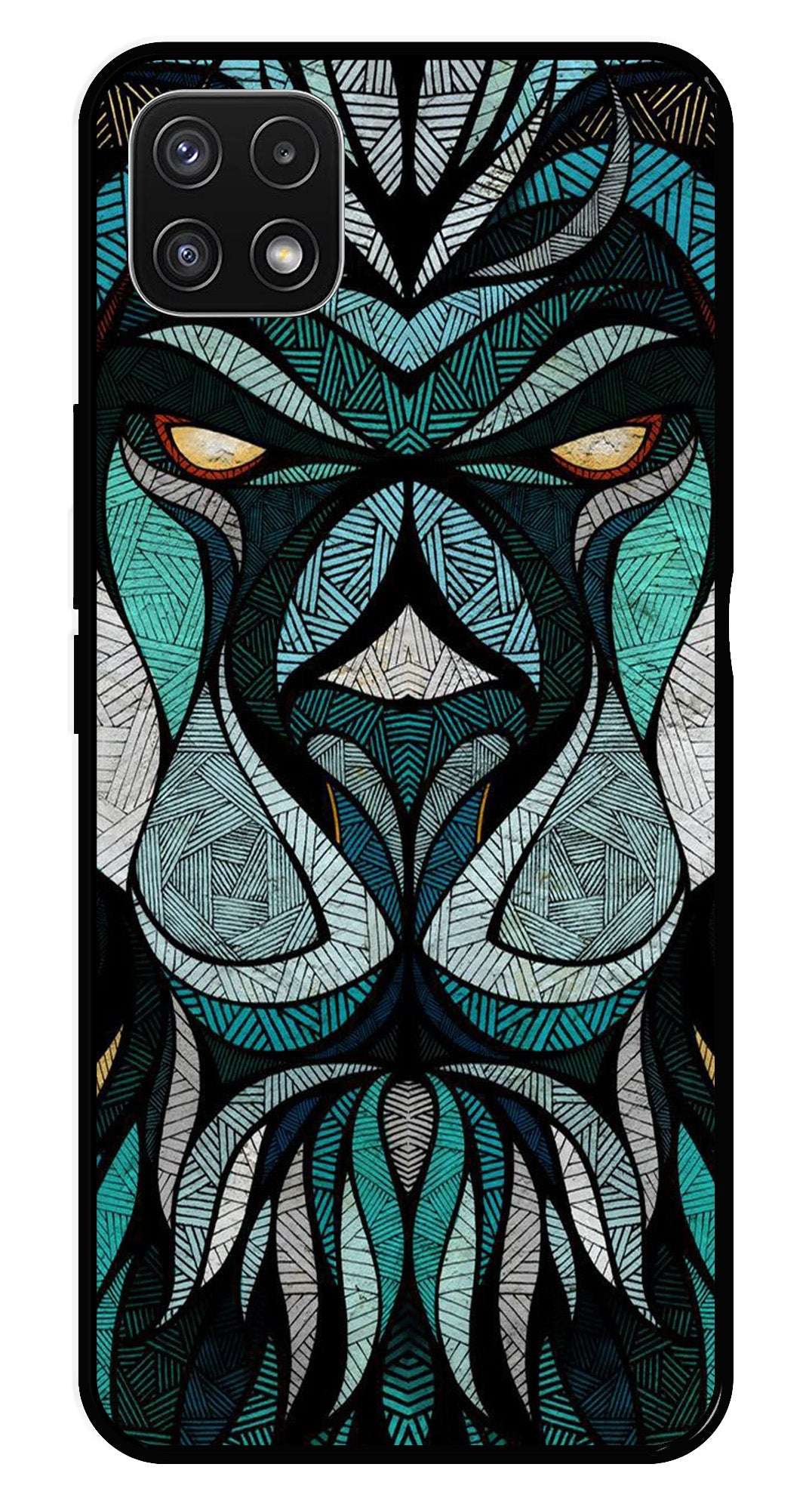 Lion Pattern Metal Mobile Case for Samsung Galaxy A22 5G   (Design No -40)