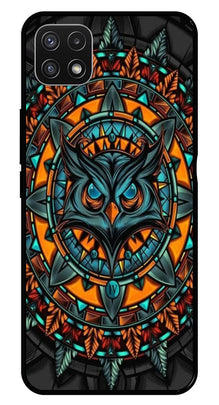 Owl Pattern Metal Mobile Case for Samsung Galaxy A22 5G