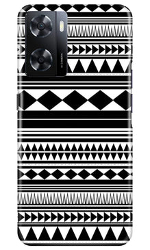 Black white Pattern Mobile Back Case for Oppo A57 2022 (Design - 5)