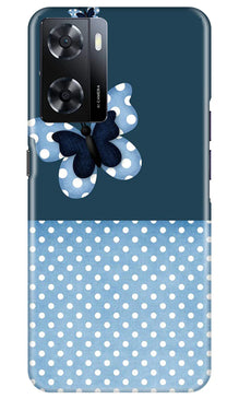 White dots Butterfly Mobile Back Case for Oppo A57 2022 (Design - 31)