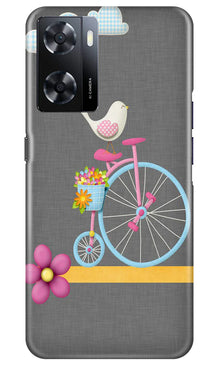 Sparron with cycle Mobile Back Case for Oppo A57 2022 (Design - 34)