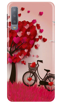 Red Heart Cycle Mobile Back Case for Samung Galaxy A70s (Design - 222)