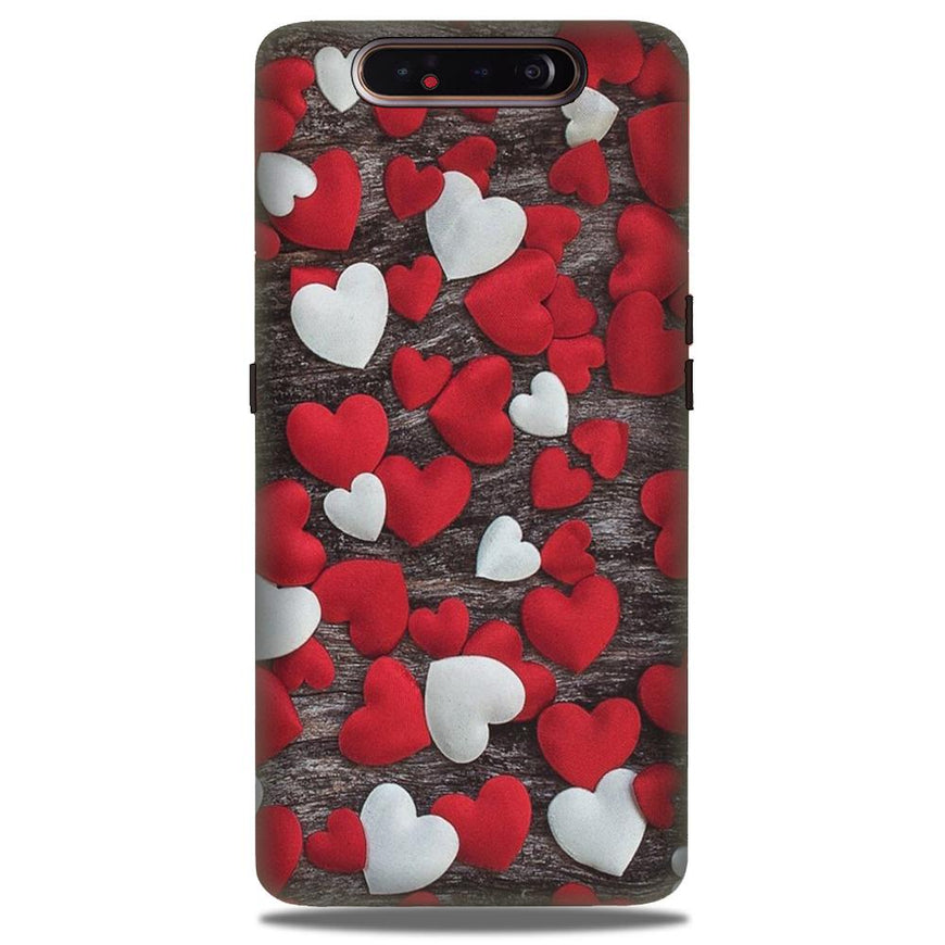 Red White Hearts Case for Samsung Galaxy A80  (Design - 105)