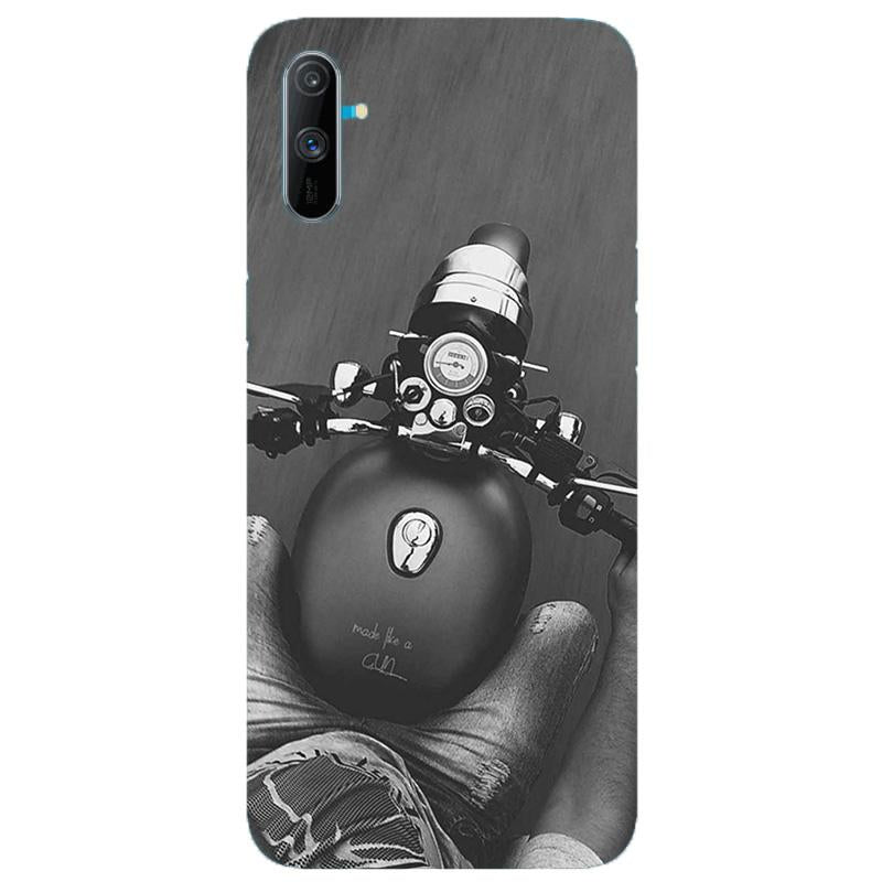 Royal Enfield Mobile Back Case for Realme C3  (Design - 382)