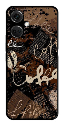Coffee Pattern Metal Mobile Case for OnePlus Nord CE 3 5G