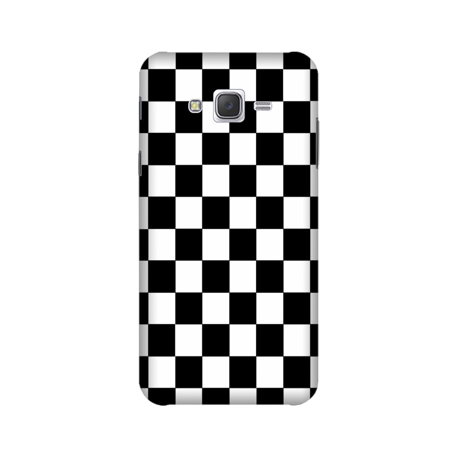 Black White Boxes Mobile Back Case for Galaxy J7 (2016) (Design - 372)