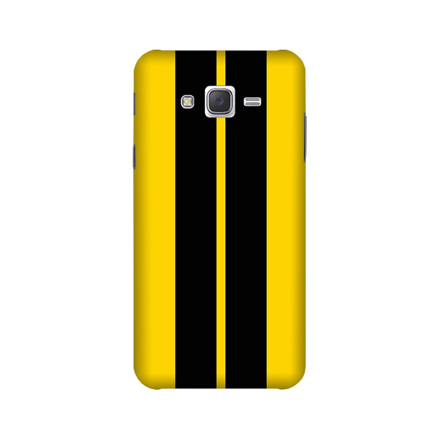 Black Yellow Pattern Mobile Back Case for Galaxy J7 (2016) (Design - 377)