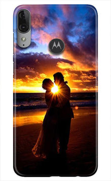 Couple Sea shore Mobile Back Case for Moto E6s (Design - 13)