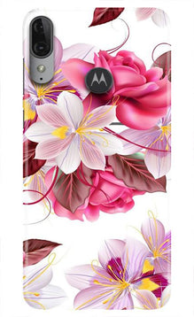 Beautiful flowers Mobile Back Case for Moto E6s (Design - 23)