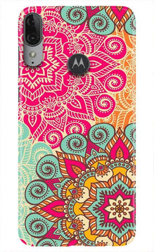 Rangoli art2 Mobile Back Case for Moto E6s (Design - 29)