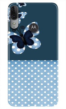 White dots Butterfly Mobile Back Case for Moto E6s (Design - 31)