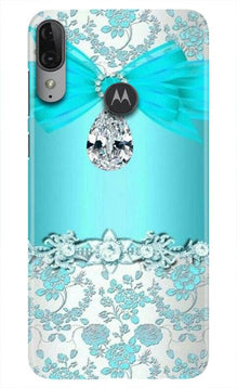 Shinny Blue Background Mobile Back Case for Moto E6s (Design - 32)