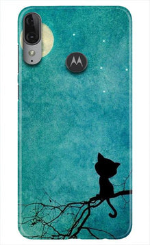 Moon cat Mobile Back Case for Moto E6s (Design - 70)