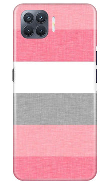 Pink white pattern Mobile Back Case for Oppo F17 Pro (Design - 55)