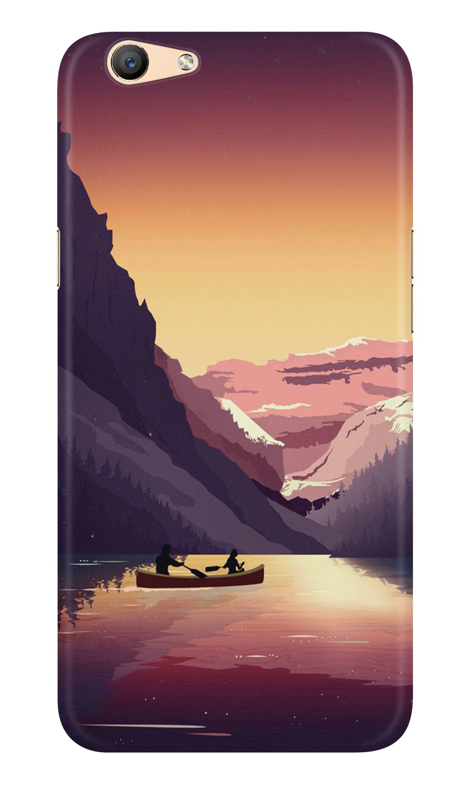 Mountains Boat Case for Oppo A57 (Design - 181)