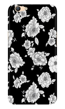 White flowers Black Background Case for Oppo F1s