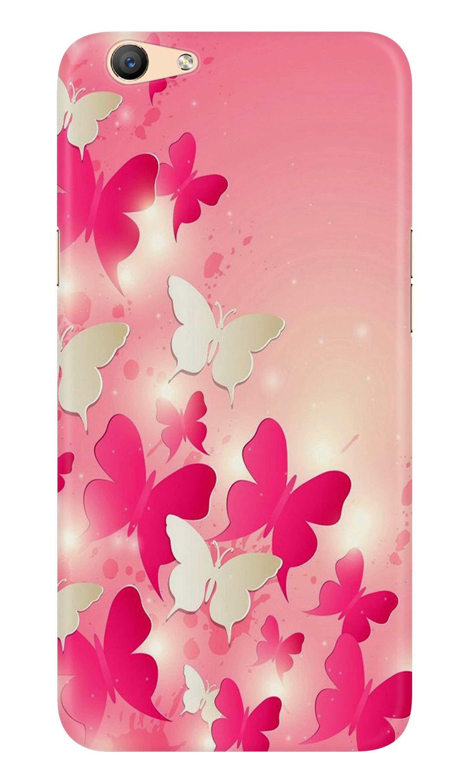 White Pick Butterflies Case for Oppo A57