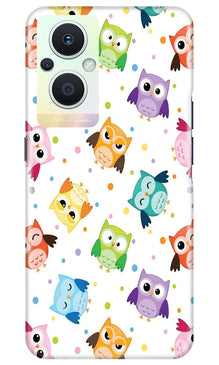 Owl Baground Pattern shore Mobile Back Case for Oppo F21 Pro 5G (Design - 13)