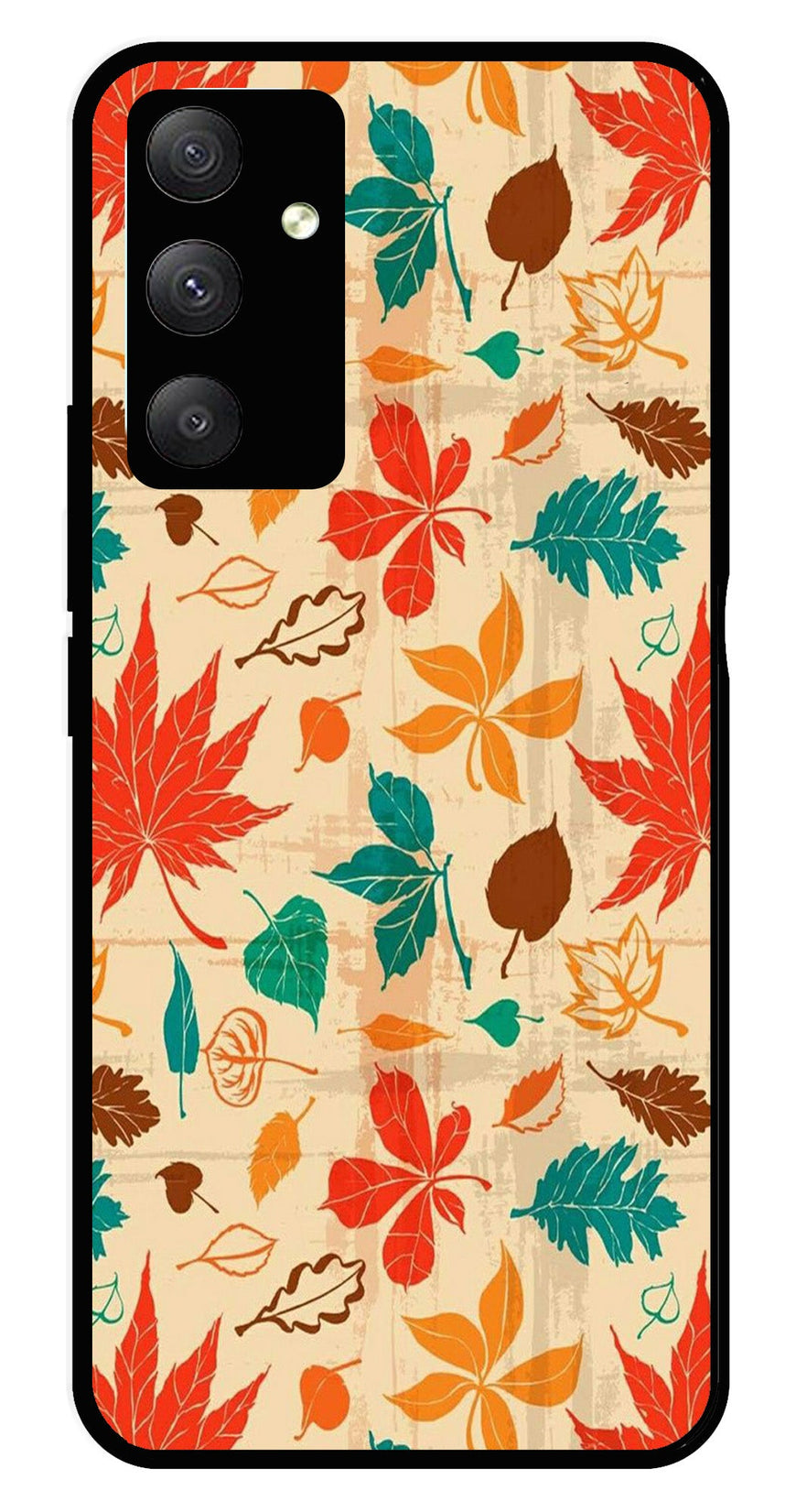 Leafs Design Metal Mobile Case for Samsung Galaxy F34 5G   (Design No -14)