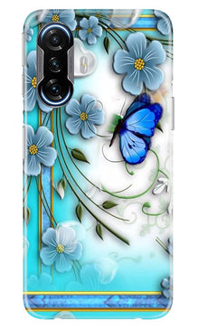 Blue Butterfly Mobile Back Case for Poco F3 GT 5G (Design - 21)