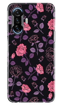 Rose Black Background Mobile Back Case for Poco F3 GT 5G (Design - 27)