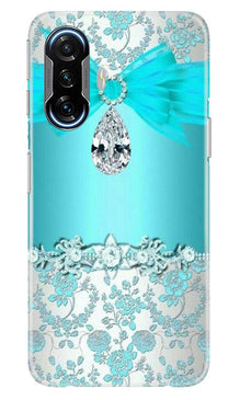 Shinny Blue Background Mobile Back Case for Poco F3 GT 5G (Design - 32)