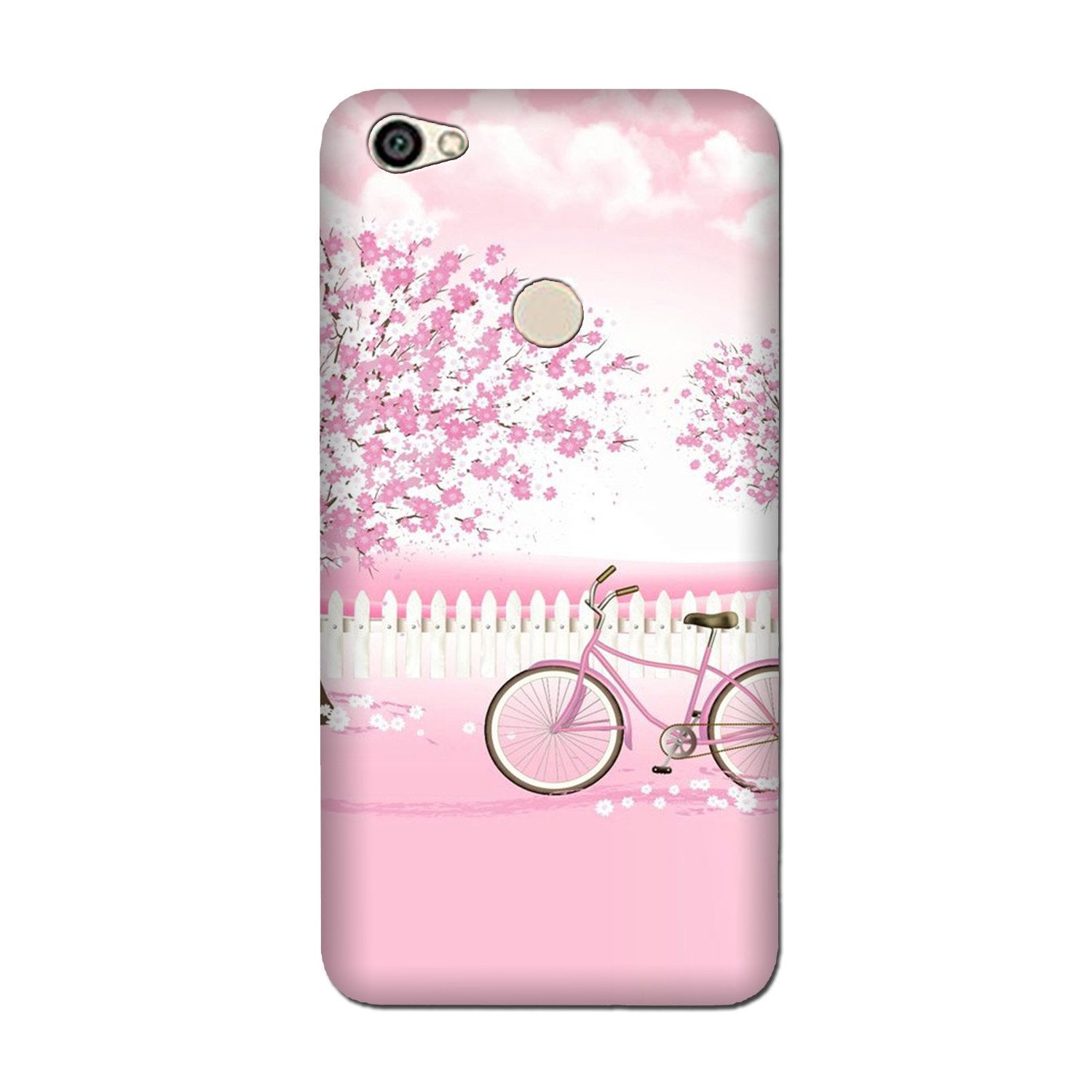 Pink Flowers Cycle Case for Oppo F5  (Design - 102)