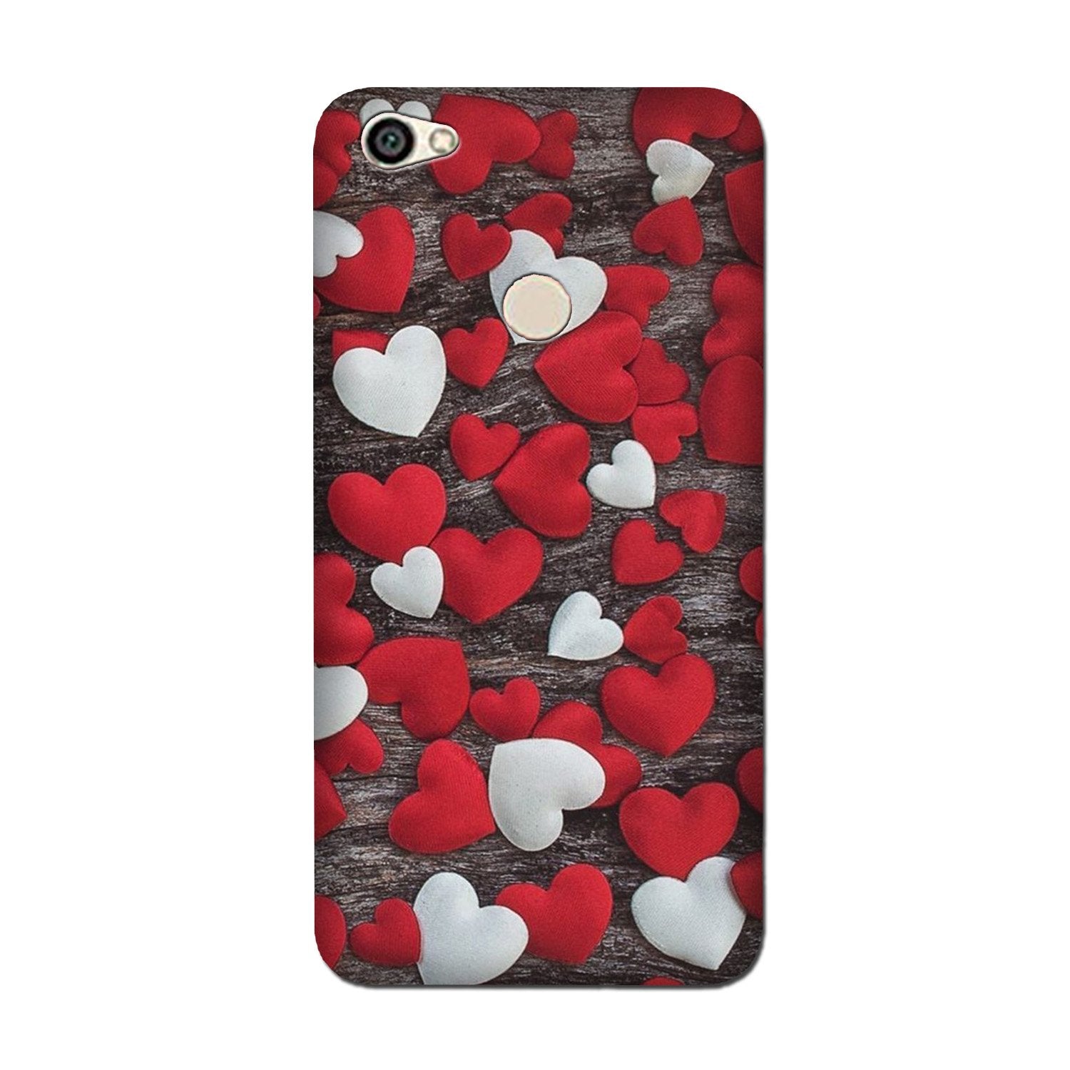 Red White Hearts Case for Oppo F5  (Design - 105)