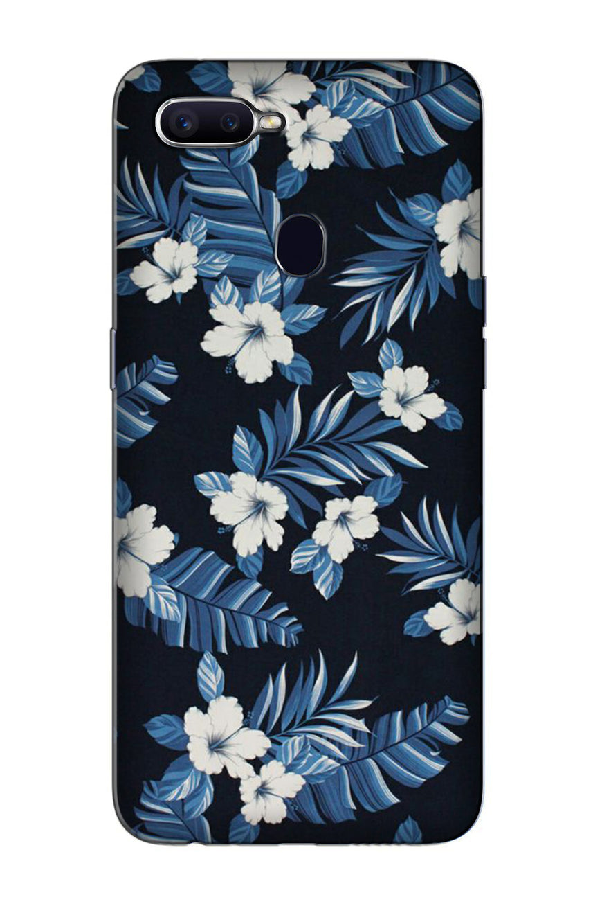 White flowers Blue Background2 Case for Oppo F7