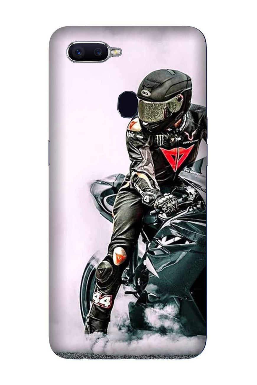 Biker Mobile Back Case for Oppo A7  (Design - 383)