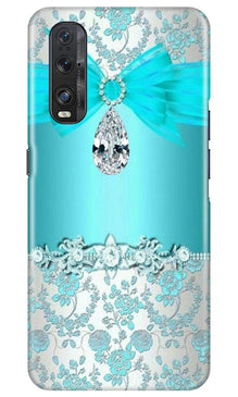 Shinny Blue Background Mobile Back Case for Oppo Find X2 (Design - 32)
