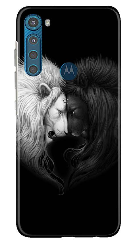 Dark White Lion Case for Moto One Fusion Plus(Design - 140)