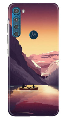 Mountains Boat Mobile Back Case for Moto One Fusion Plus (Design - 181)