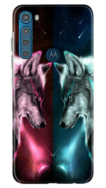 Wolf fight Mobile Back Case for Moto One Fusion Plus (Design - 221)