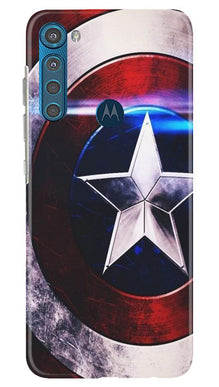 Captain America Shield Mobile Back Case for Moto One Fusion Plus (Design - 250)