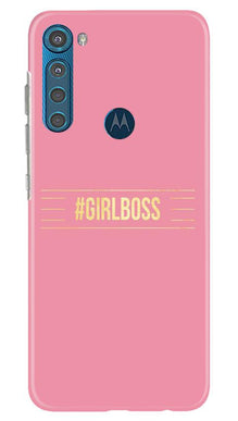 Girl Boss Pink Mobile Back Case for Moto One Fusion Plus (Design - 263)