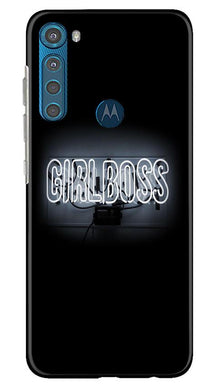 Girl Boss Black Mobile Back Case for Moto One Fusion Plus (Design - 268)