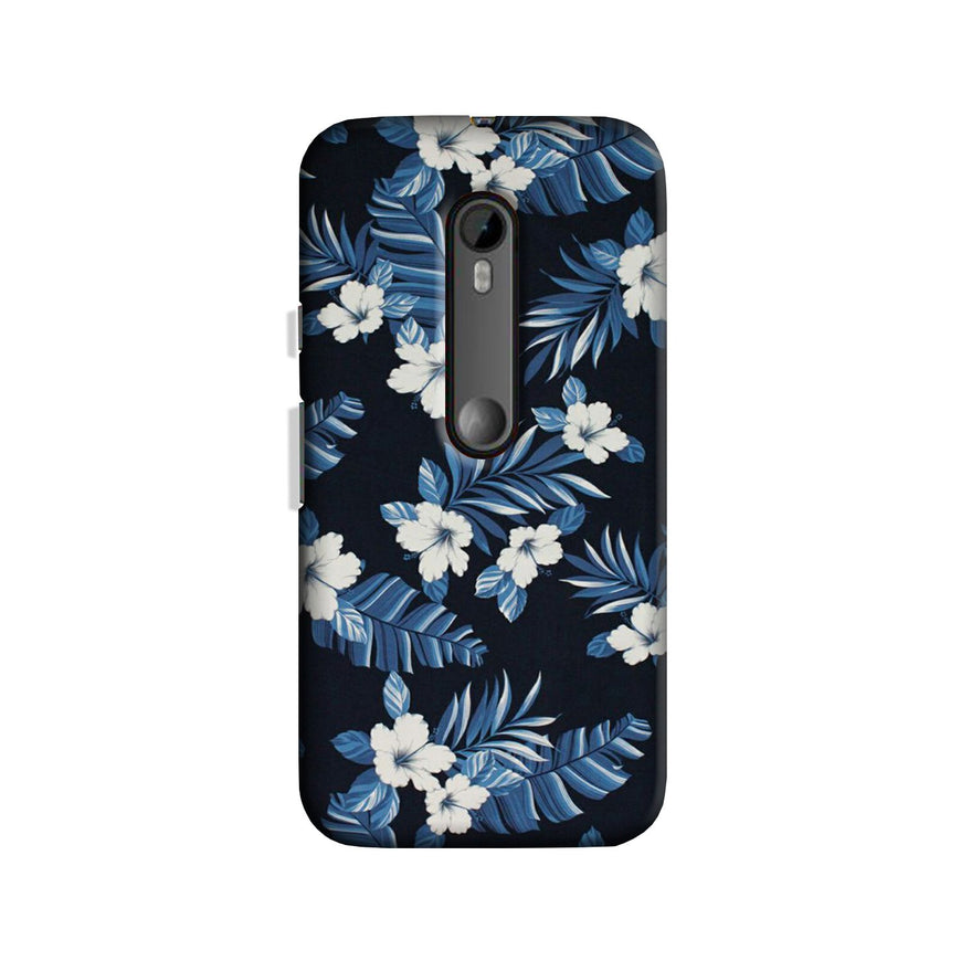 White flowers Blue Background2 Case for Moto G3