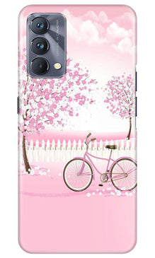 Pink Flowers Cycle Mobile Back Case for Realme GT 5G Master Edition  (Design - 102)